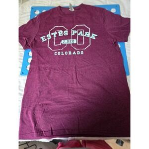 Vintage Estes Park CO Colorado Pocono Mtns Test Print Red Shirt